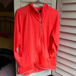 The North Face Front zip, drop tail stripe cardigan. Size XL